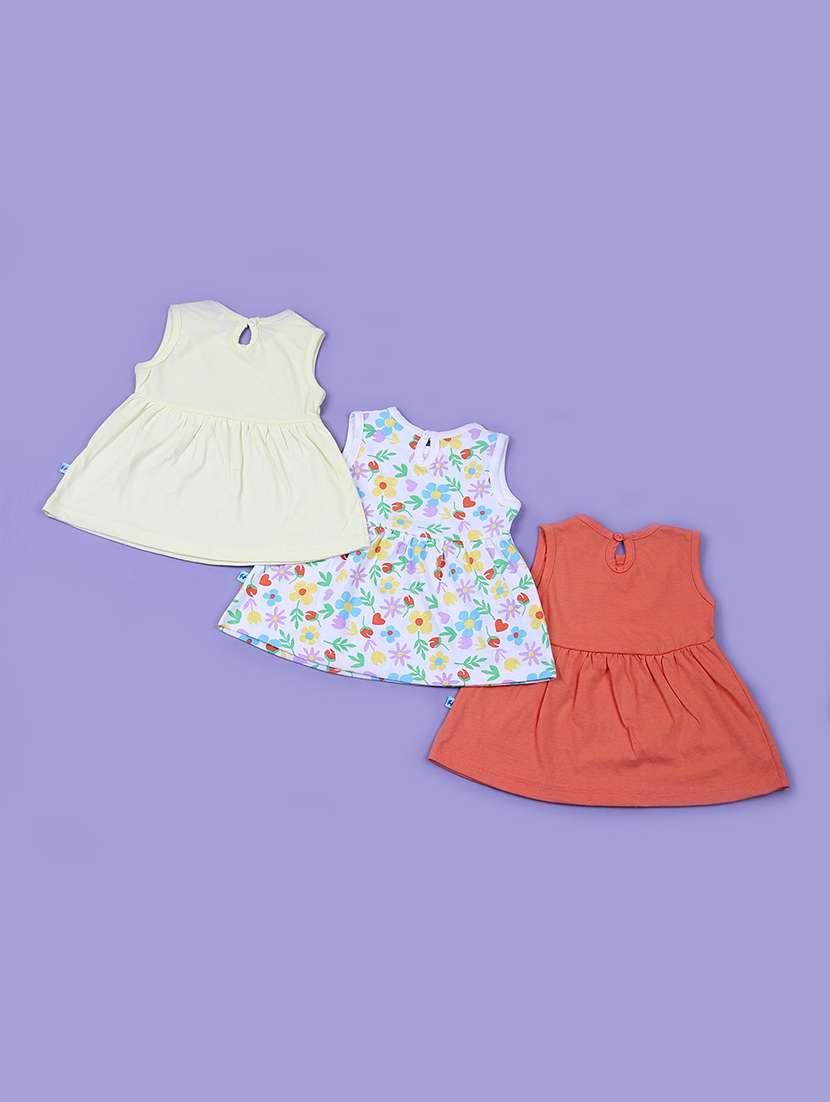 women pack of 3 printed sleeveless frocks - 22066228 -  Standard Image - 1