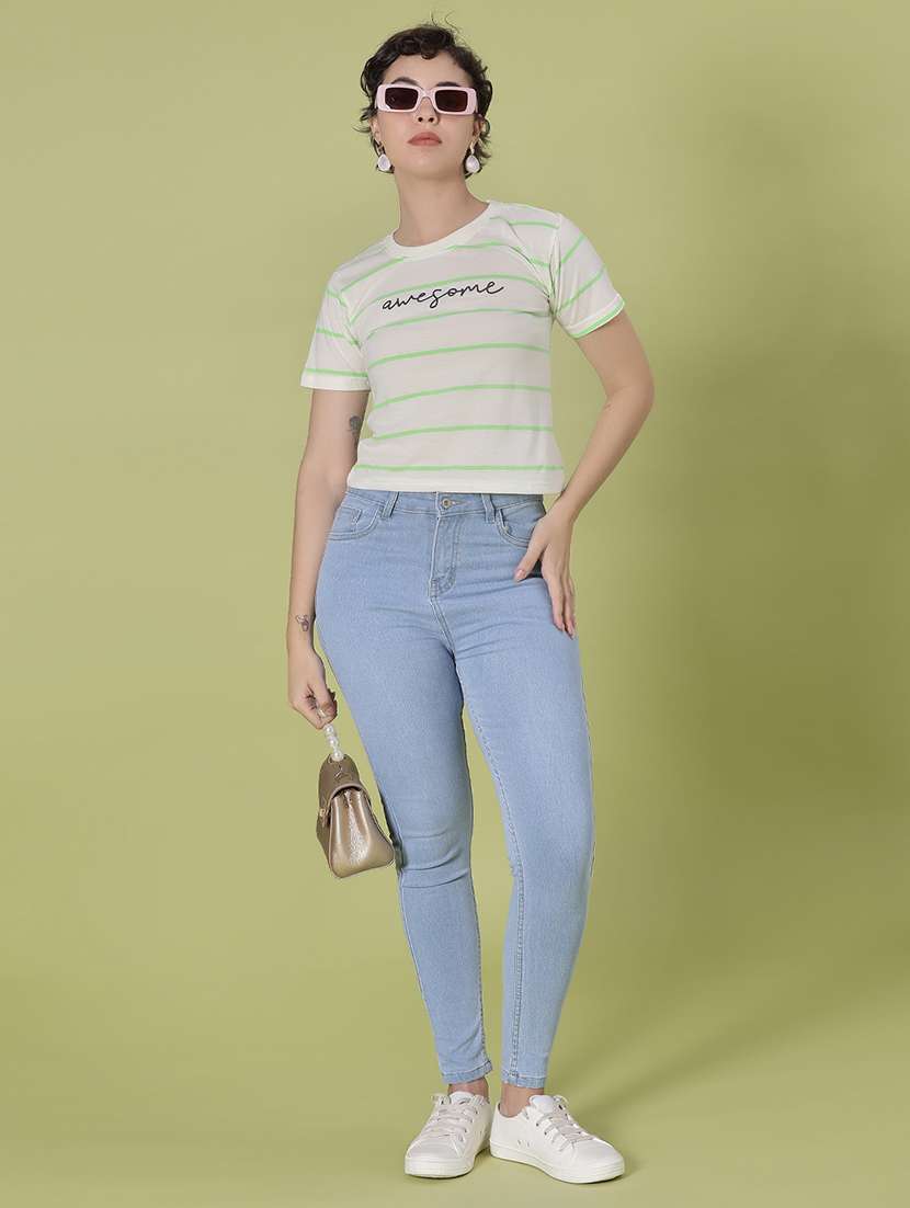 women striped short sleeve regular fit t-shirt - 22066265 -  Standard Image - 4