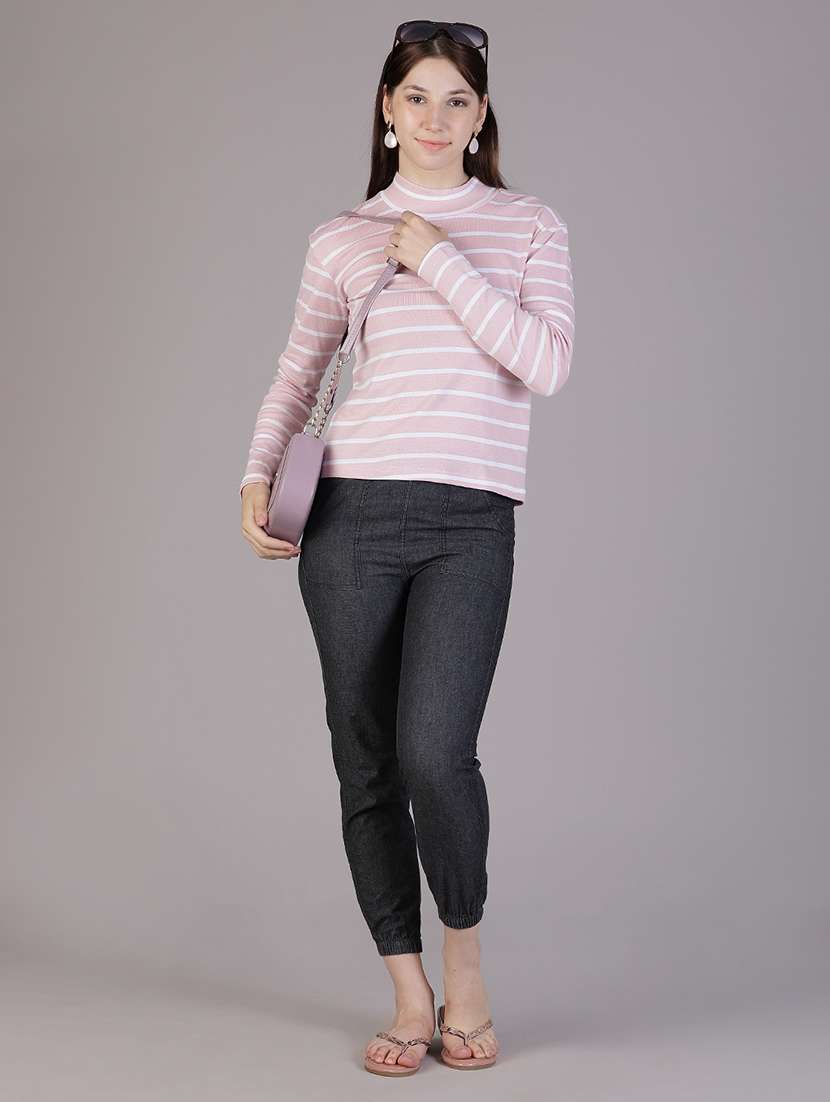 women striped long sleeve regular ft t-shirt - 22066272 -  Standard Image - 4