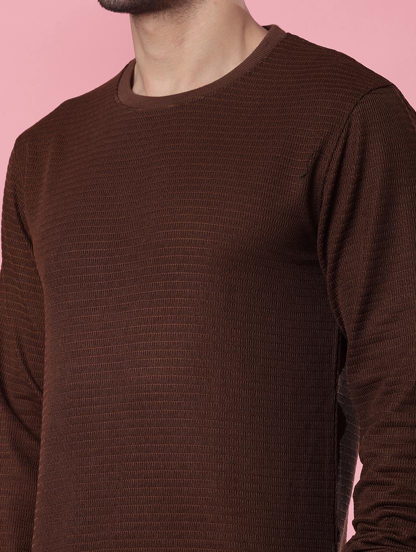 men solid round neck long sleeve t-shirt - 22066278 - Standard Image - 4