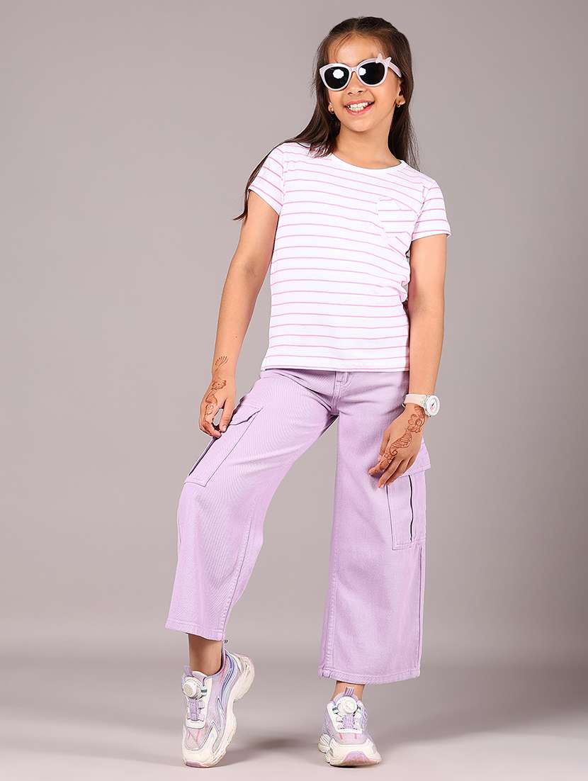 girls striped short sleeve tee