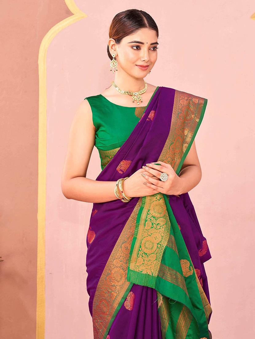 women self design banarasi saree with blouse - 22066360 - Standard Image - 4