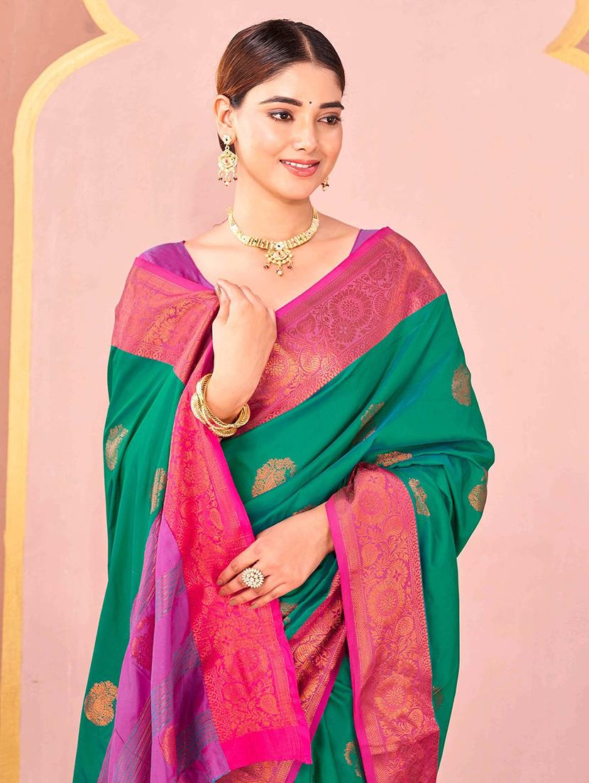 women self design banarasi saree with blouse - 22066365 - Standard Image - 4