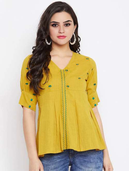 women embroidered puff sleeve peplum top - 22066369 - Standard Image - 0