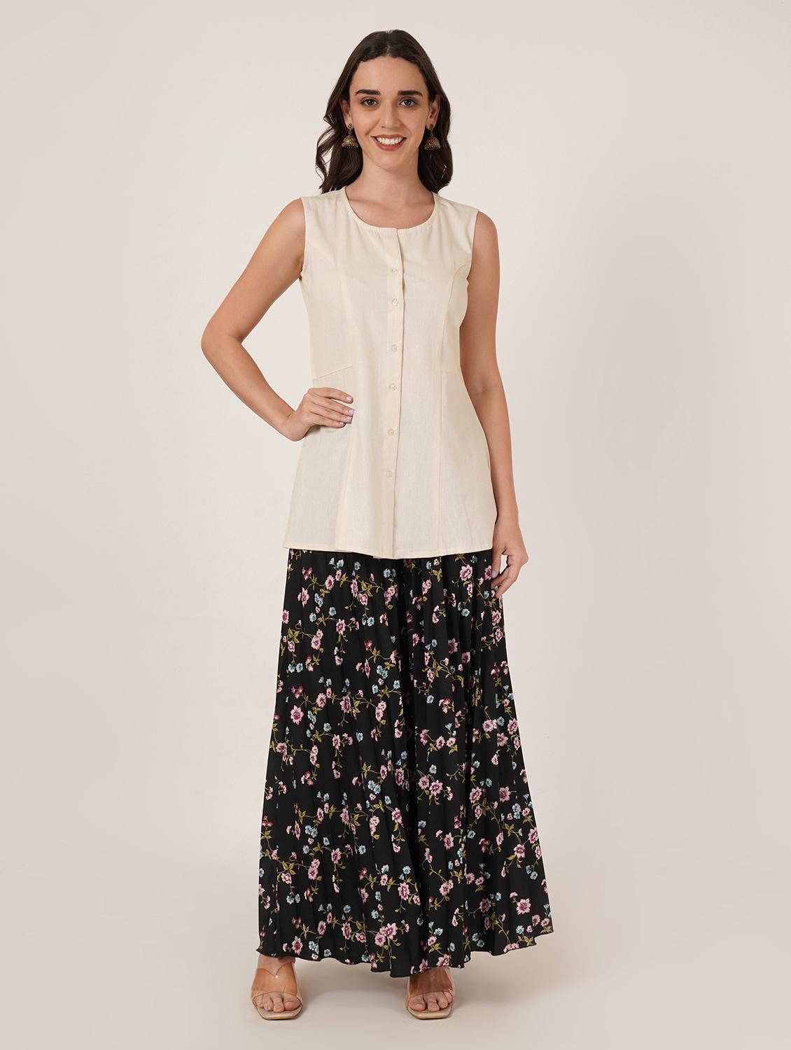women solid mandarin neck regular top - 22066377 - Zoom Image - 0
