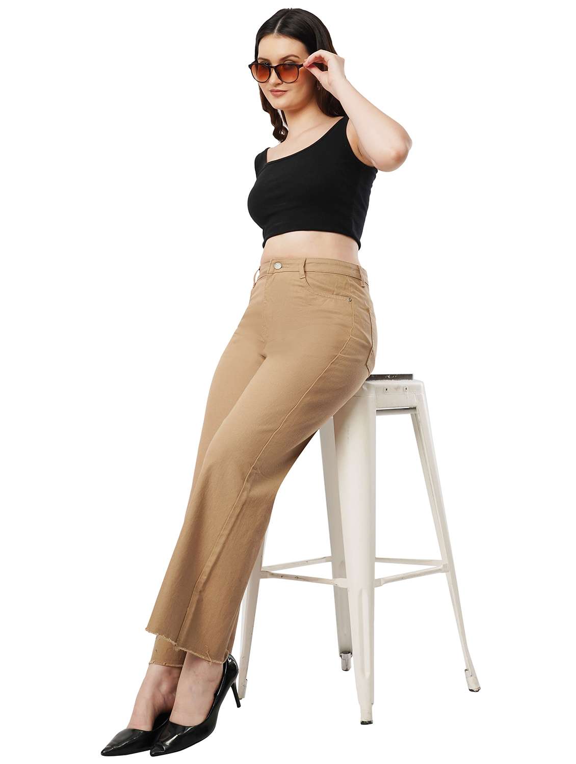 women solid mid rise straight fit jean - 22066386 -  Standard Image - 4