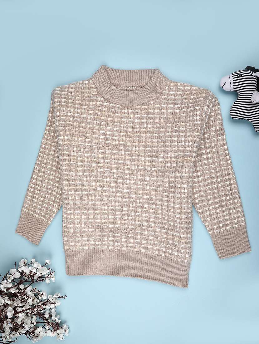 boys self design long sleeve sweater