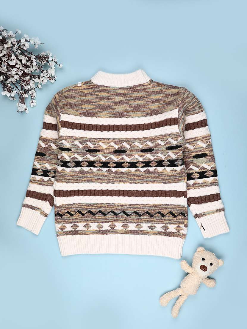 boys self design long sleeve sweater - 22066519 -  Standard Image - 1