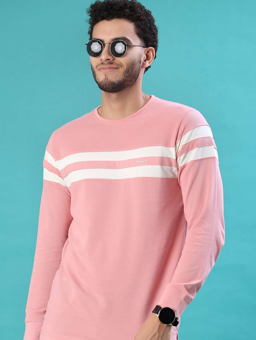 men striped long sleeve regular fit t-shirt