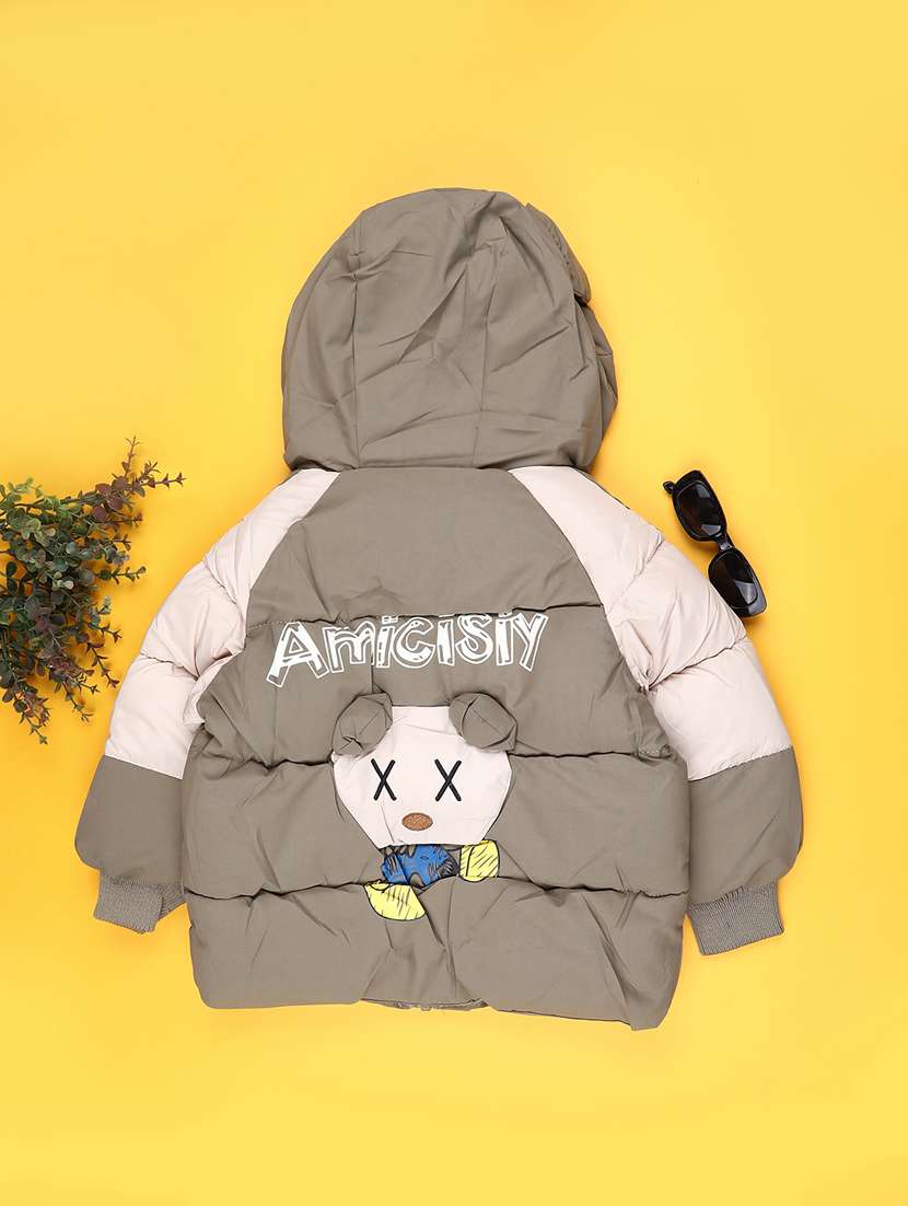 boys solid long sleeve hooded quiled acket - 22066897 -  Standard Image - 1