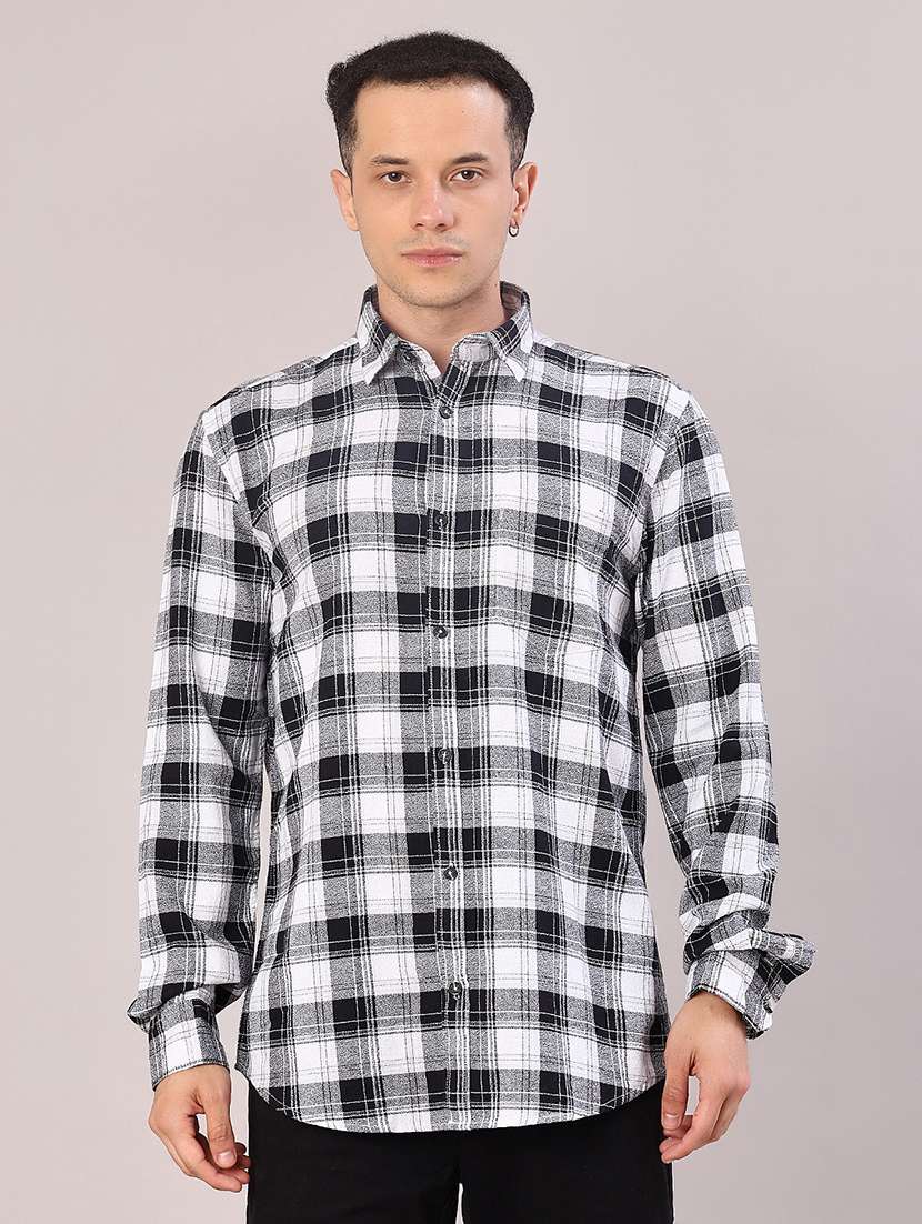 men checkered long sleeve regular fit casual shirt - 22066908 -  Standard Image - 1