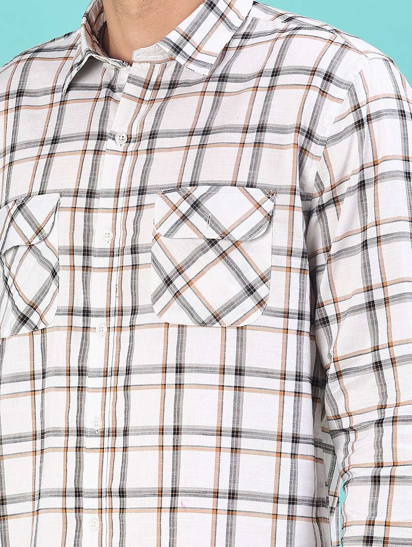men checkered long sleeve regular fit casual shirt - 22066910 -  Standard Image - 4
