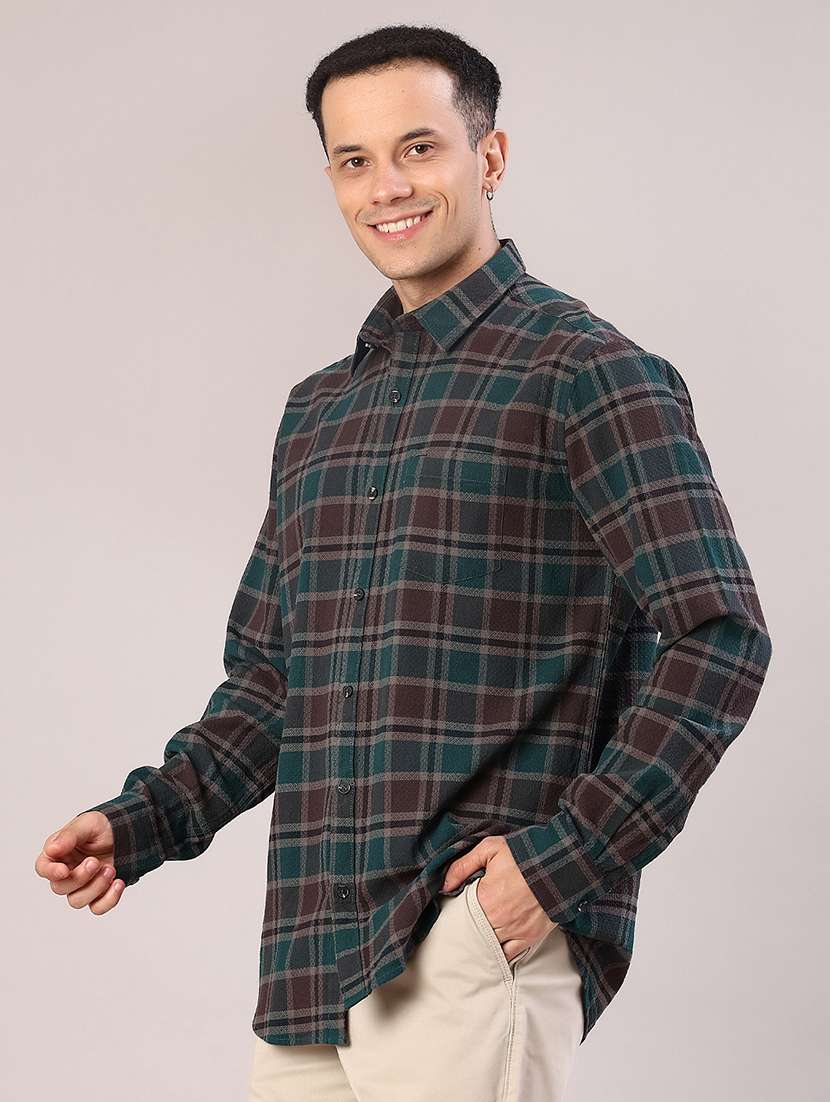 men checkered long sleeve regular fit casual shirt - 22066952 -  Standard Image - 1