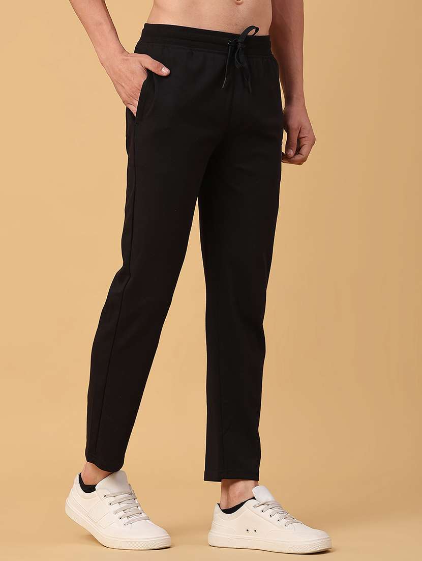 men solid mid rise full length track pant - 22067003 -  Standard Image - 1