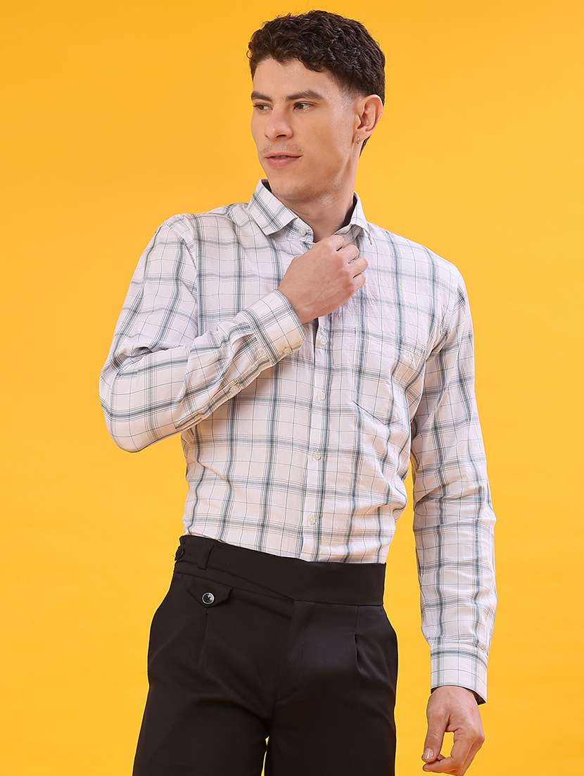 men checkered long sleeve regualr fit formal shirt - 22067103 -  Standard Image - 1