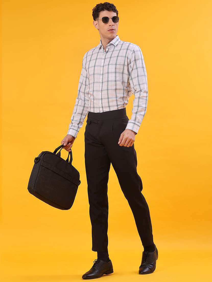 men checkered long sleeve regualr fit formal shirt - 22067103 -  Standard Image - 4