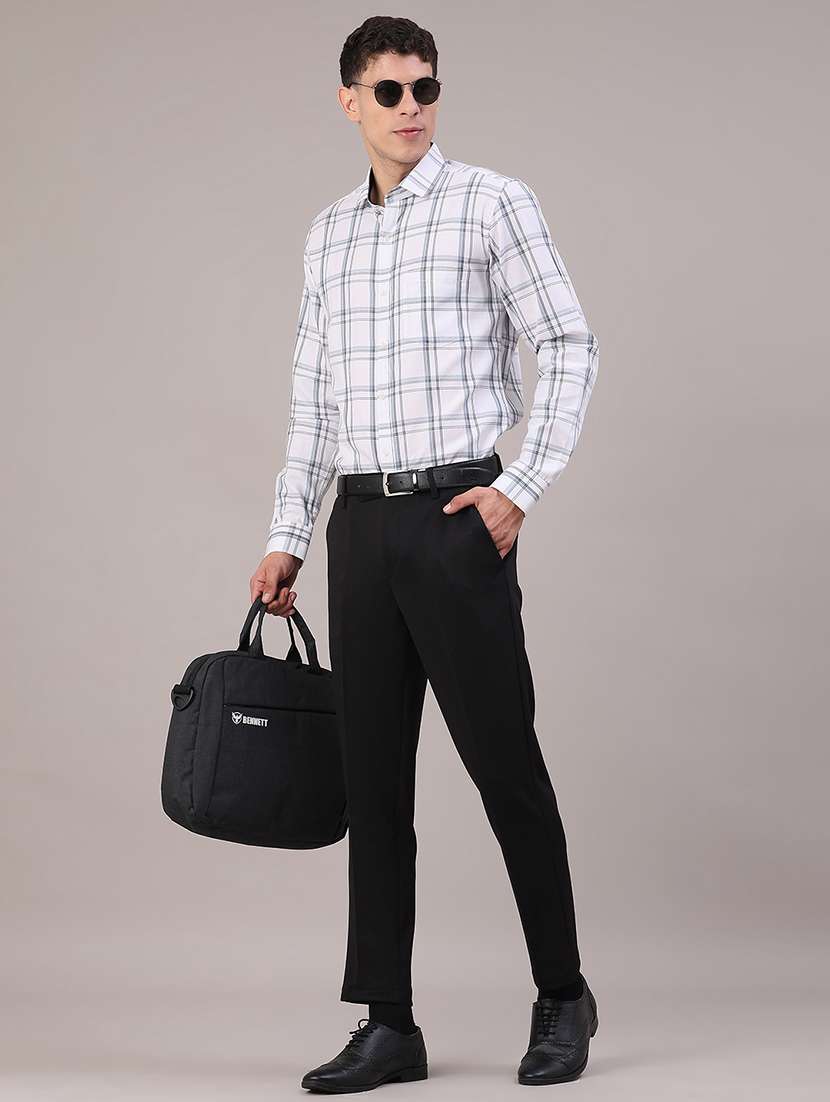 men checkered collared long sleeve shirt - 22067105 -  Standard Image - 4