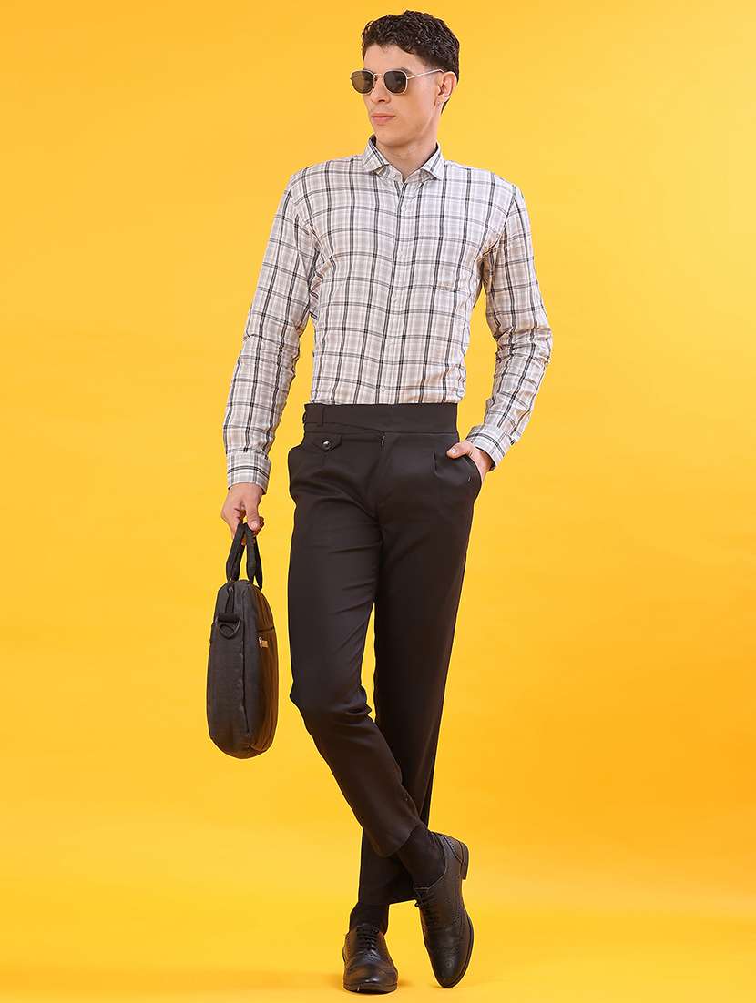 men checkered long sleeve regualr fit formal shirt - 22067107 -  Standard Image - 4