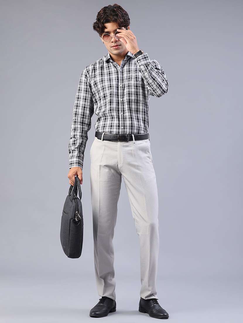men checkered long sleeve regualr fit formal shirt - 22067108 -  Standard Image - 4
