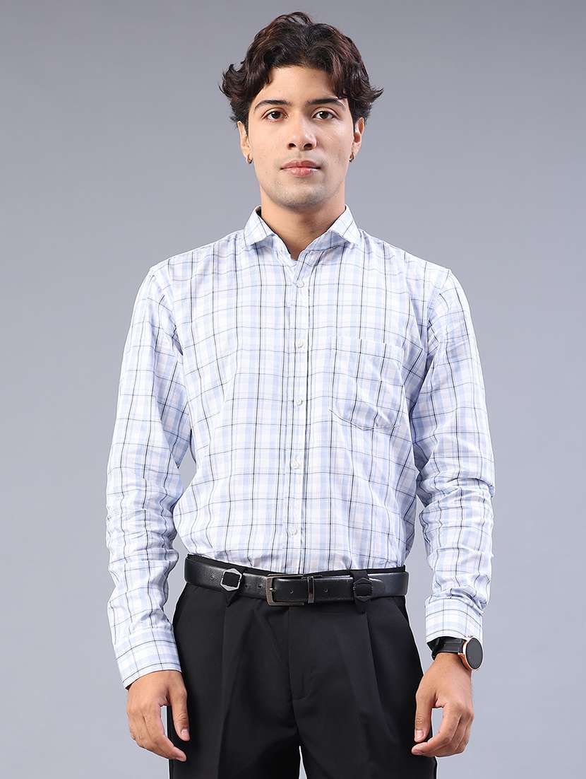 men checkered long sleeve regualr fit formal shirt - 22067109 -  Standard Image - 1