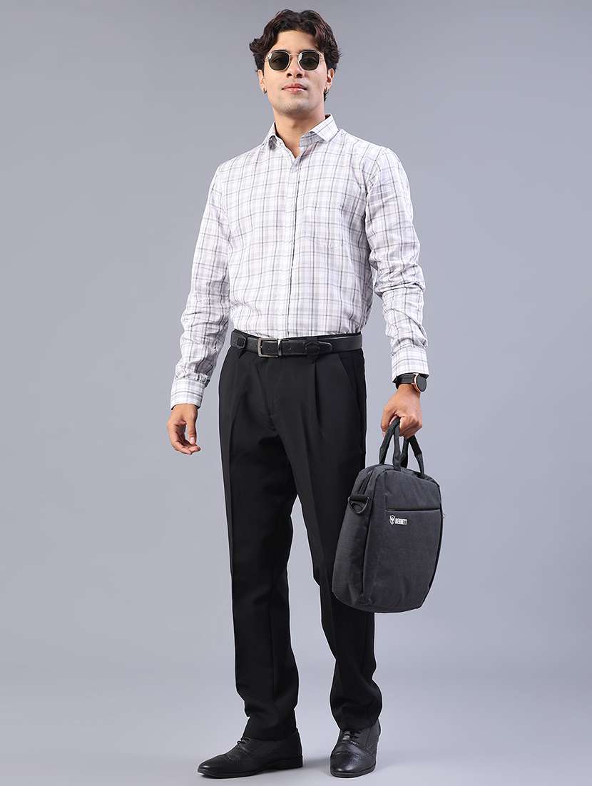 men checkered long sleeve regualr fit formal shirt - 22067110 -  Standard Image - 4