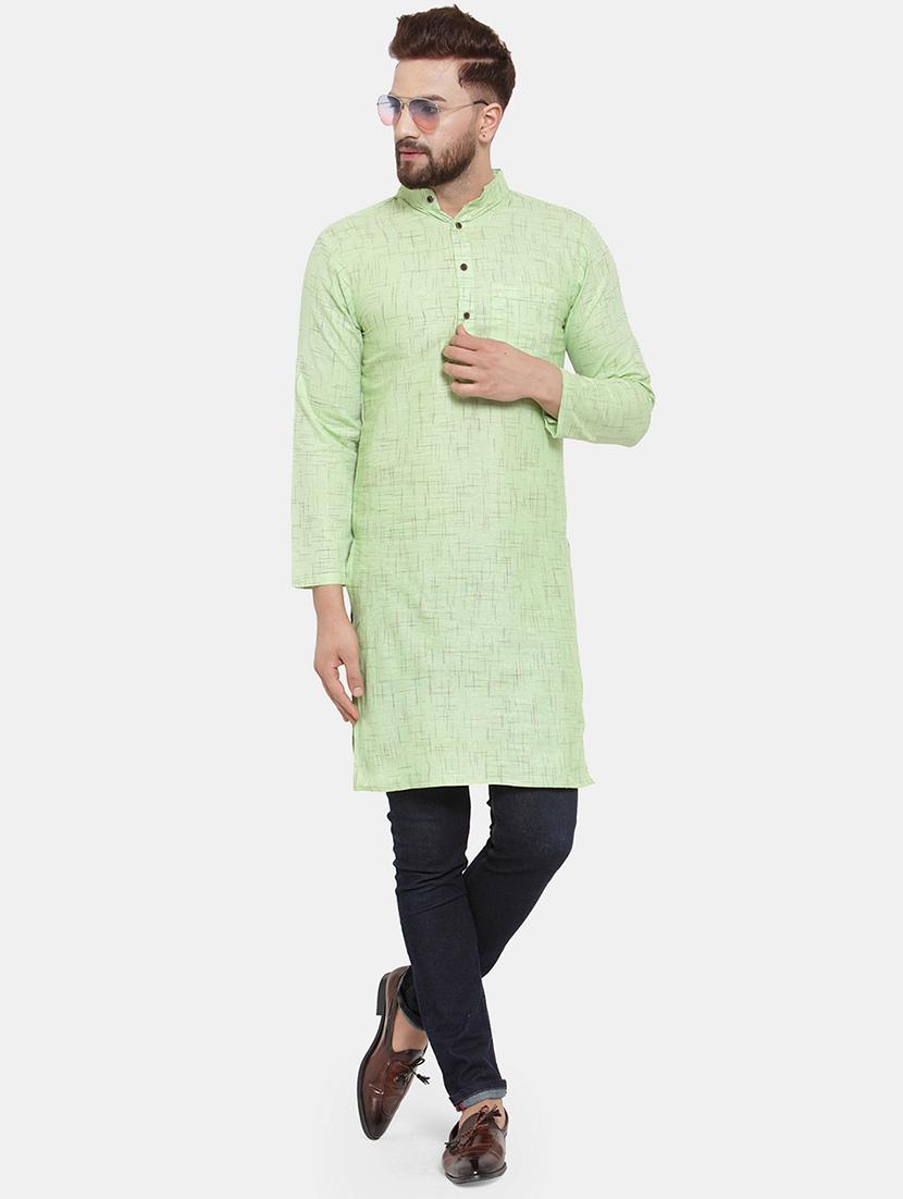 men solid mandarin neck long kurta - 22067472 -  Standard Image - 1