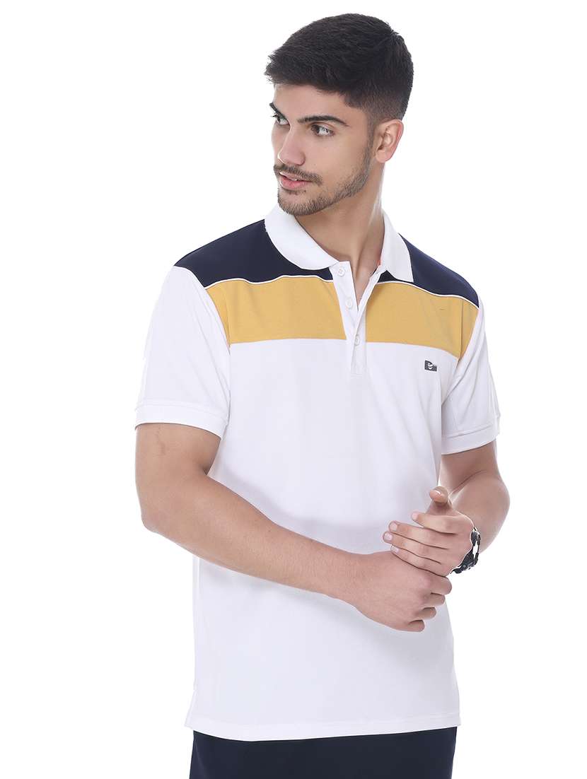 men color blocked short sleeve regular fit polo t-shirt - 22067487 - Standard Image - 1