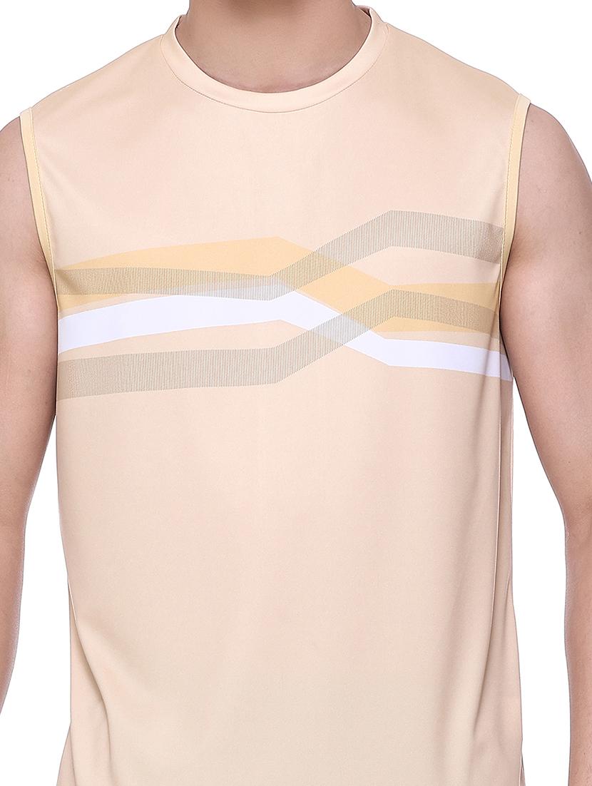 men printed sleeveless regular fit t-shirt - 22067513 - Standard Image - 4
