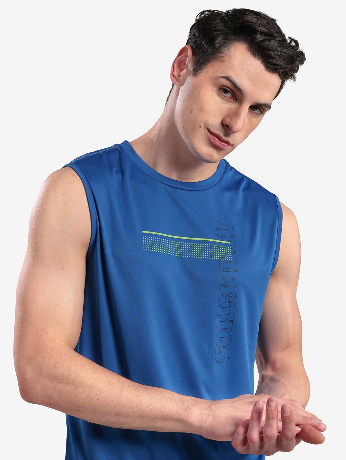 men printed sleeveless regular fit t-shirt - 22067515 -  Standard Image - 4