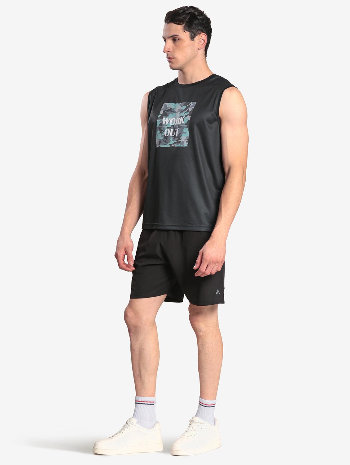men printed sleeveless regular fit t-shirt - 22067517 - Standard Image - 4