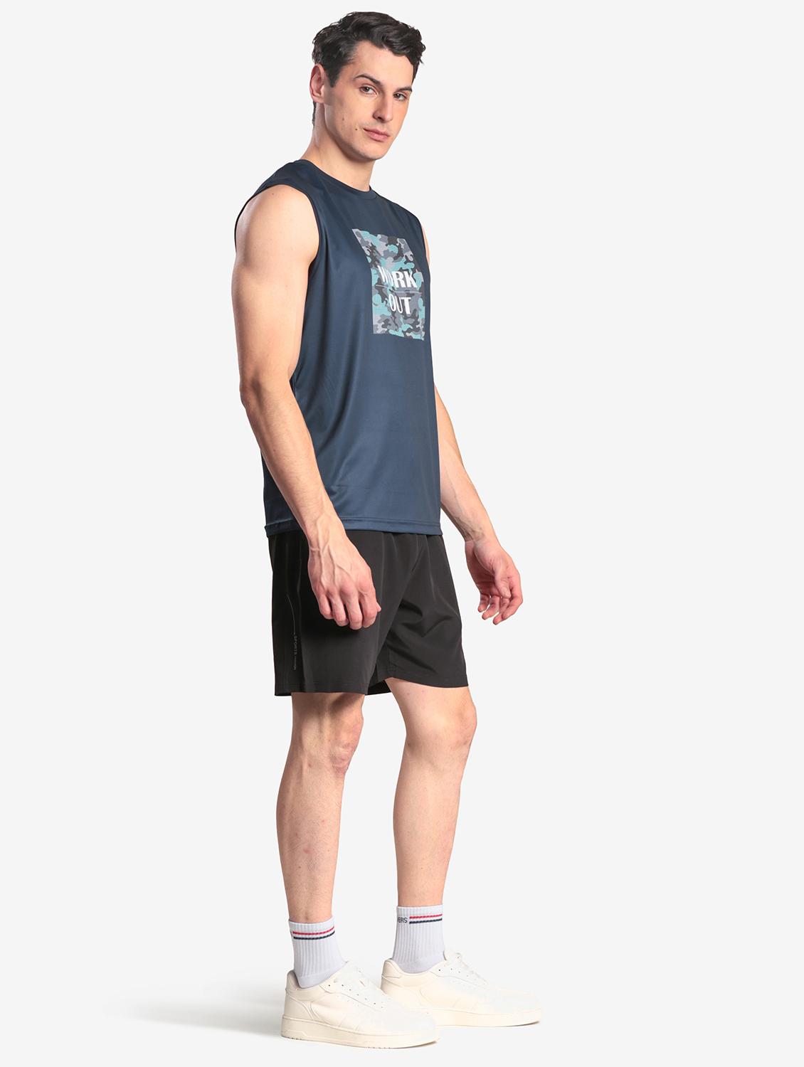 men printed sleeveless regular fit t-shirt - 22067518 - Standard Image - 4