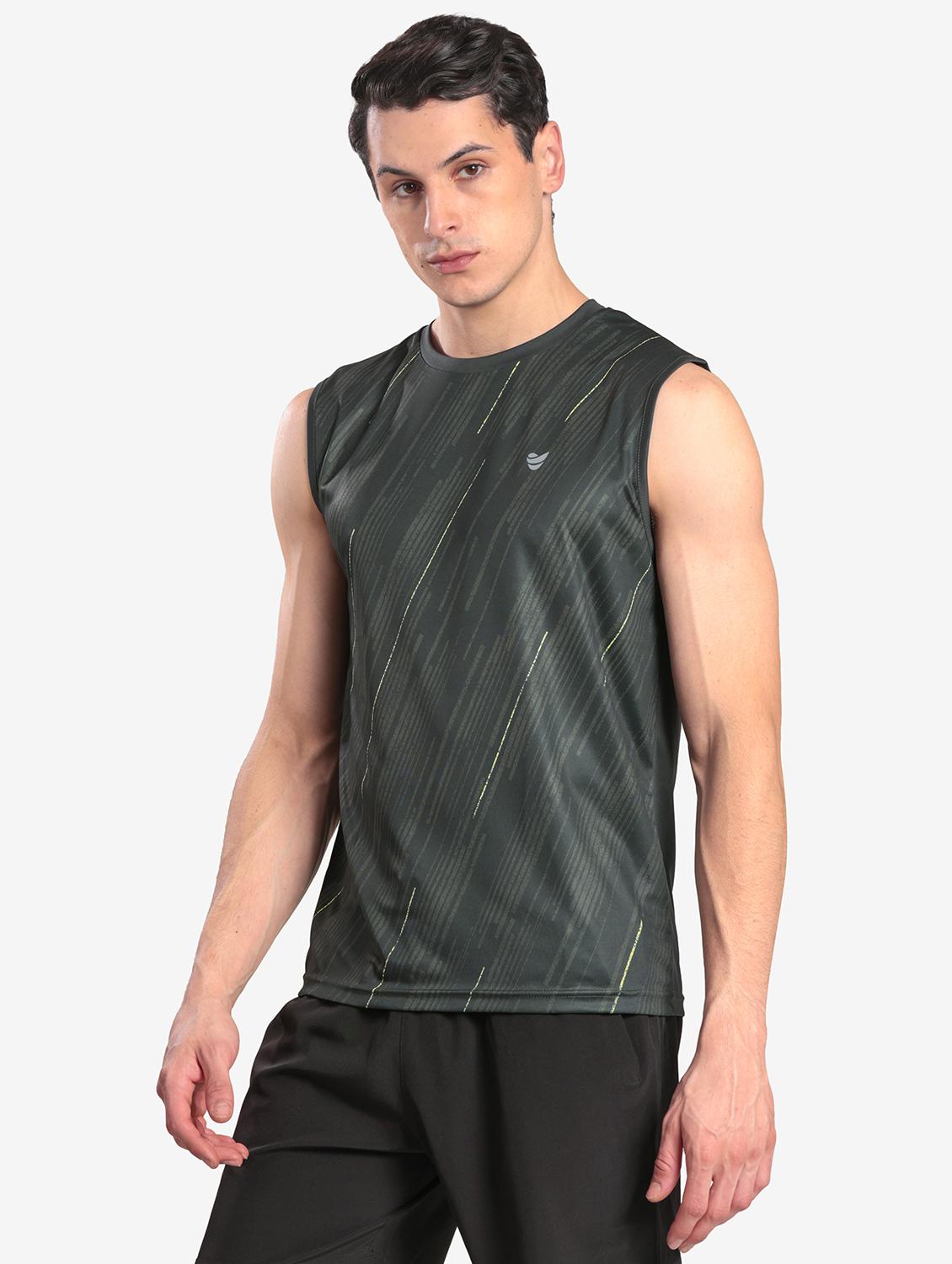 men printed sleeveless regular fit t-shirt - 22067520 - Standard Image - 1