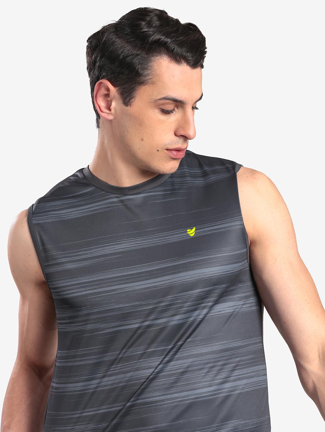men printed sleeveless regular fit t-shirt - 22067524 - Standard Image - 4