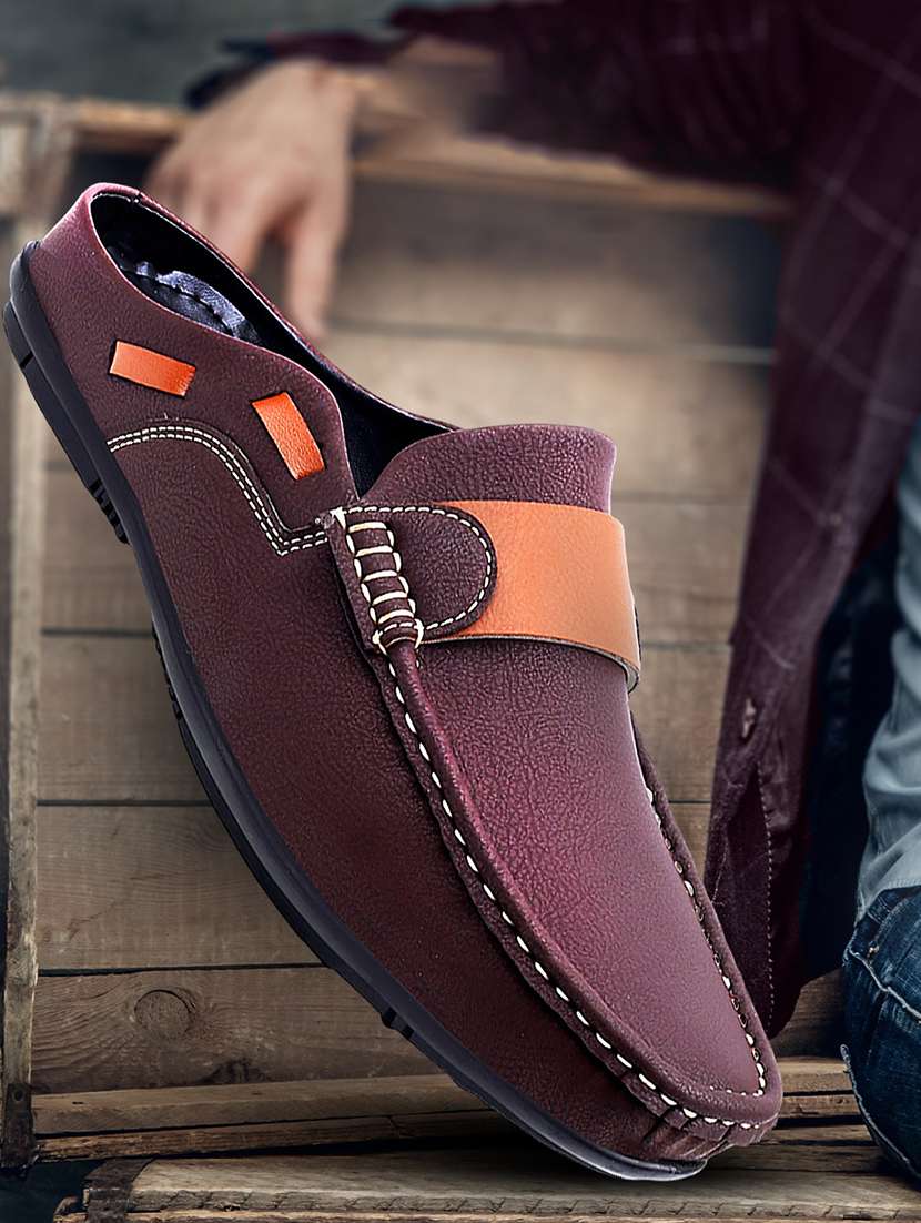 men color block slip on loafer