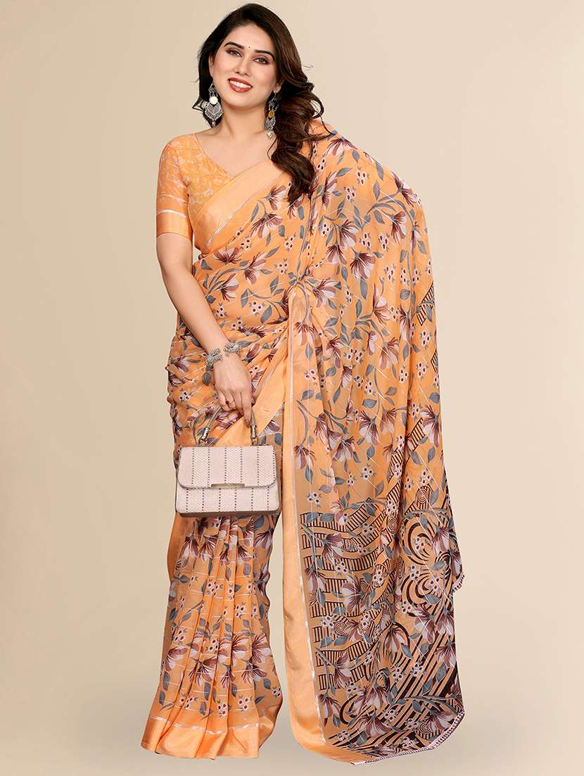 women printed casual wear saree with blouse - 22067607 -  Standard Image - 1