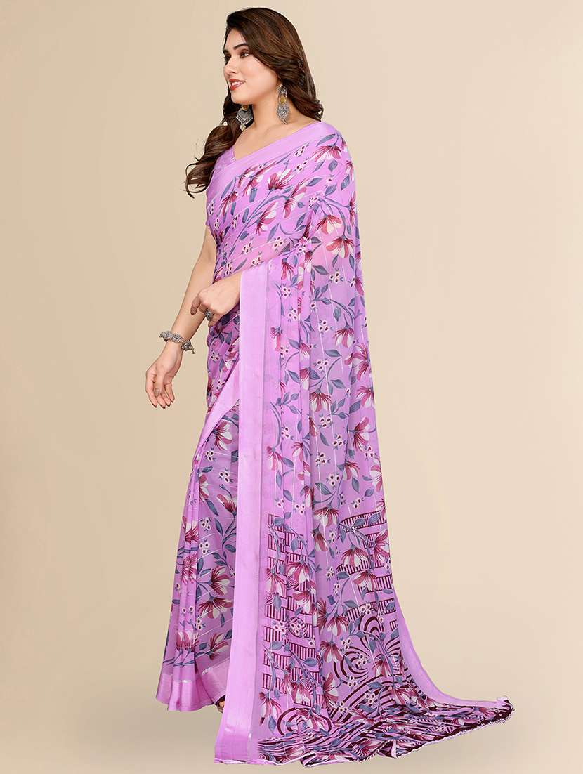 women printed casual wear saree with blouse - 22067608 -  Standard Image - 1