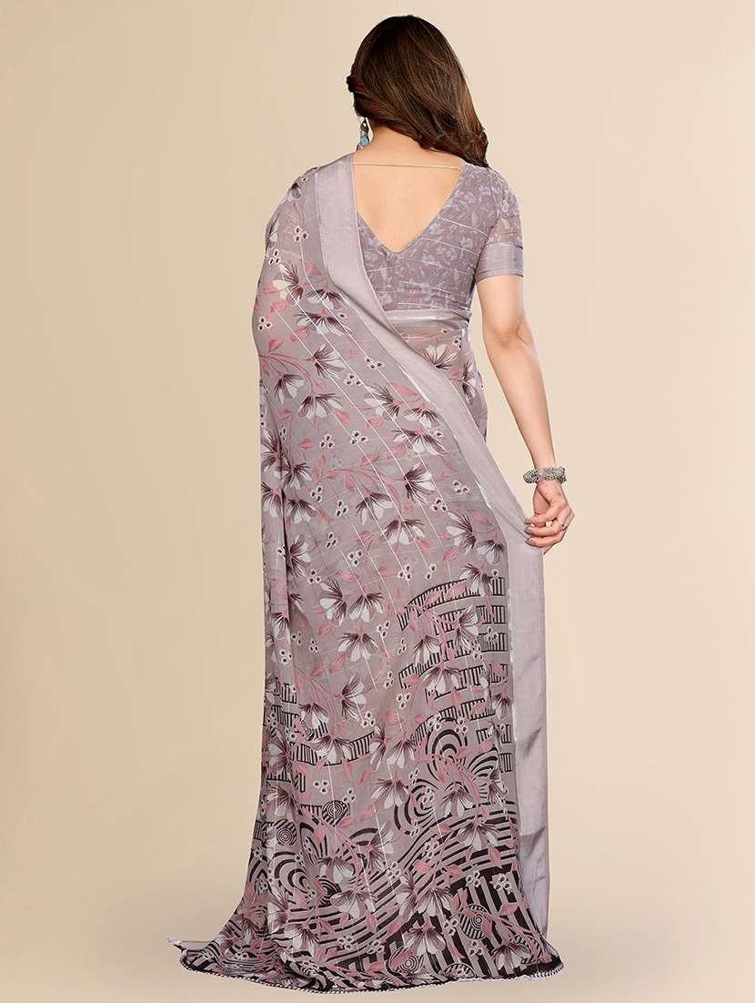 women printed casual wear saree with blouse - 22067609 -  Standard Image - 4