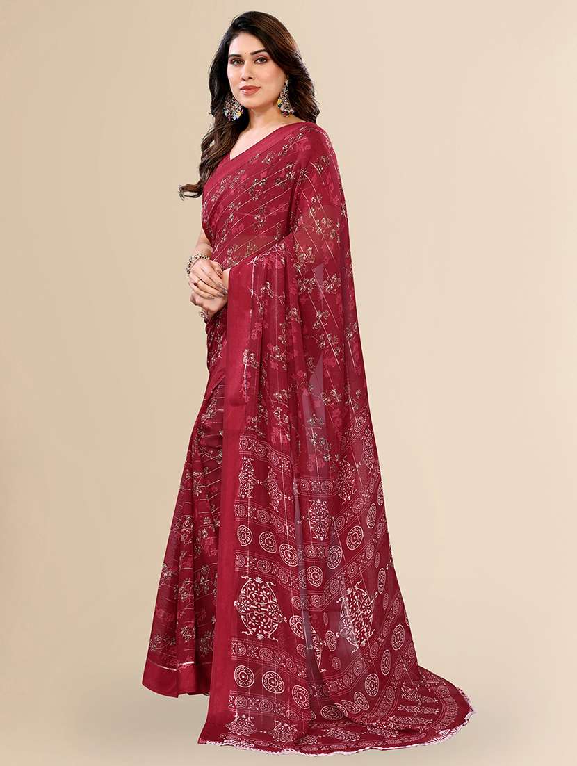 women printed casual wear saree with blouse - 22067612 -  Standard Image - 1