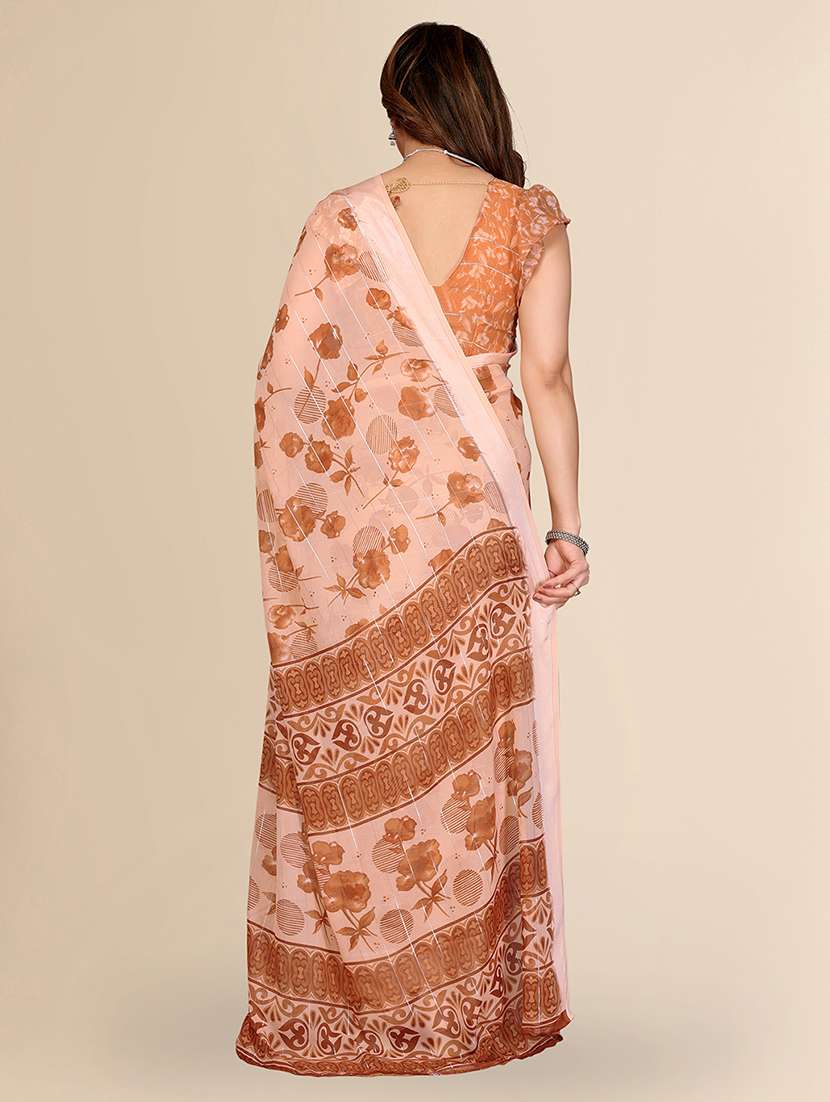 women printed casual wear saree with blouse - 22067623 -  Standard Image - 4