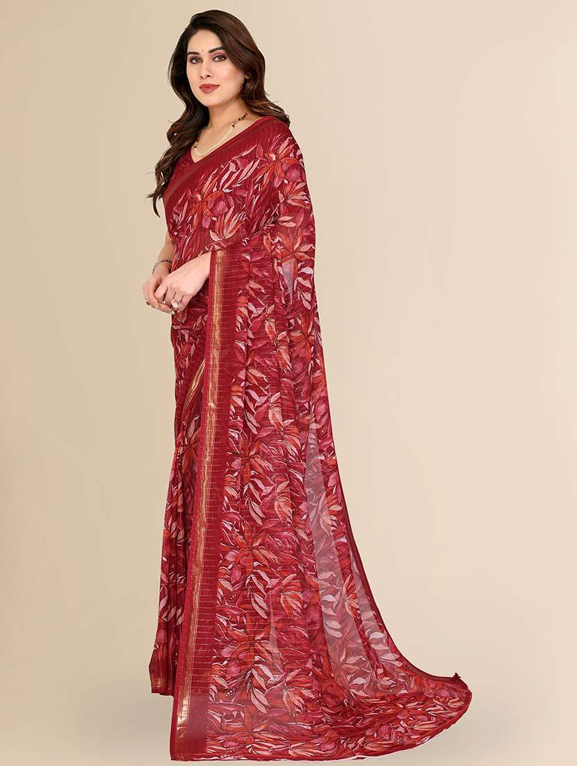 women printed casual wear saree with blouse - 22067654 -  Standard Image - 1