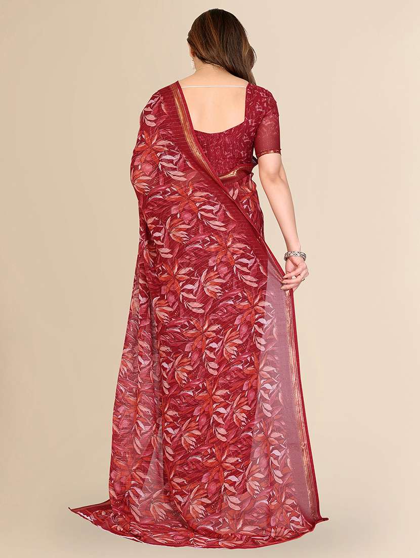 women printed casual wear saree with blouse - 22067654 -  Standard Image - 4