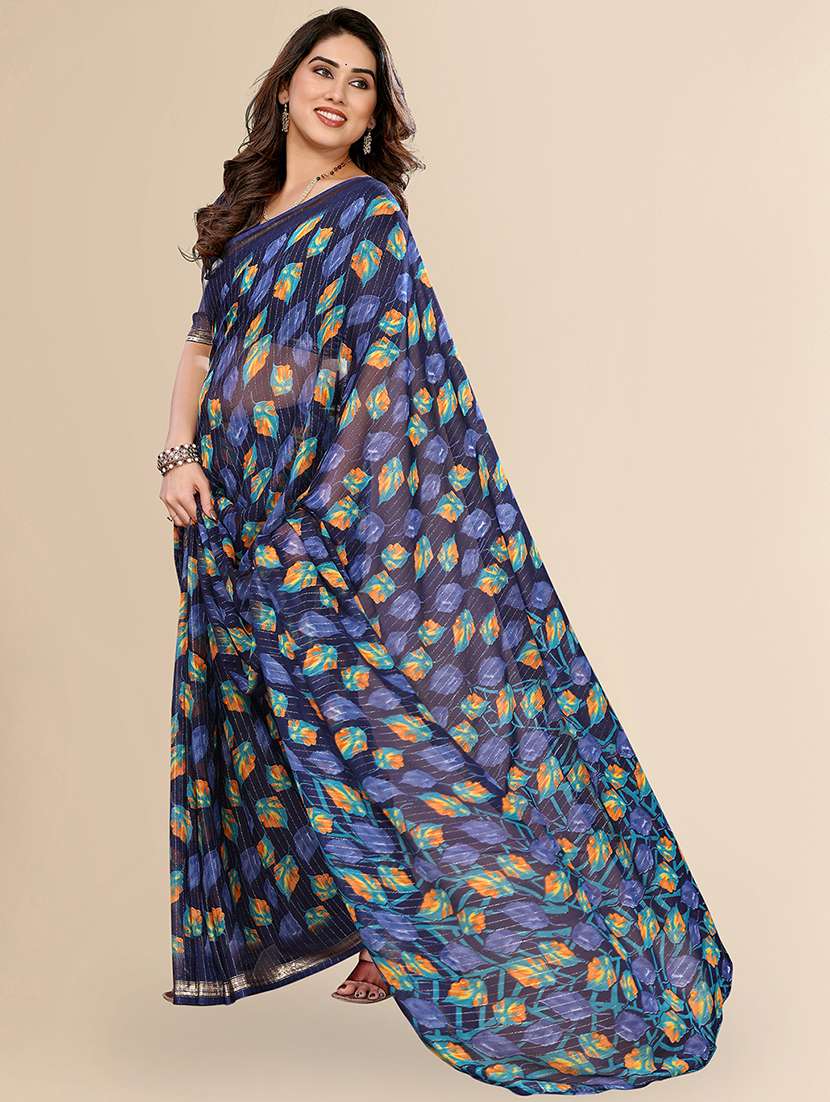 women printed casual wear saree with blouse - 22067657 - Standard Image - 1