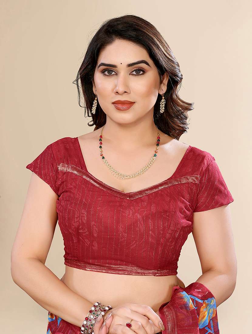 women printed casual wear saree with blouse - 22067658 - Standard Image - 4