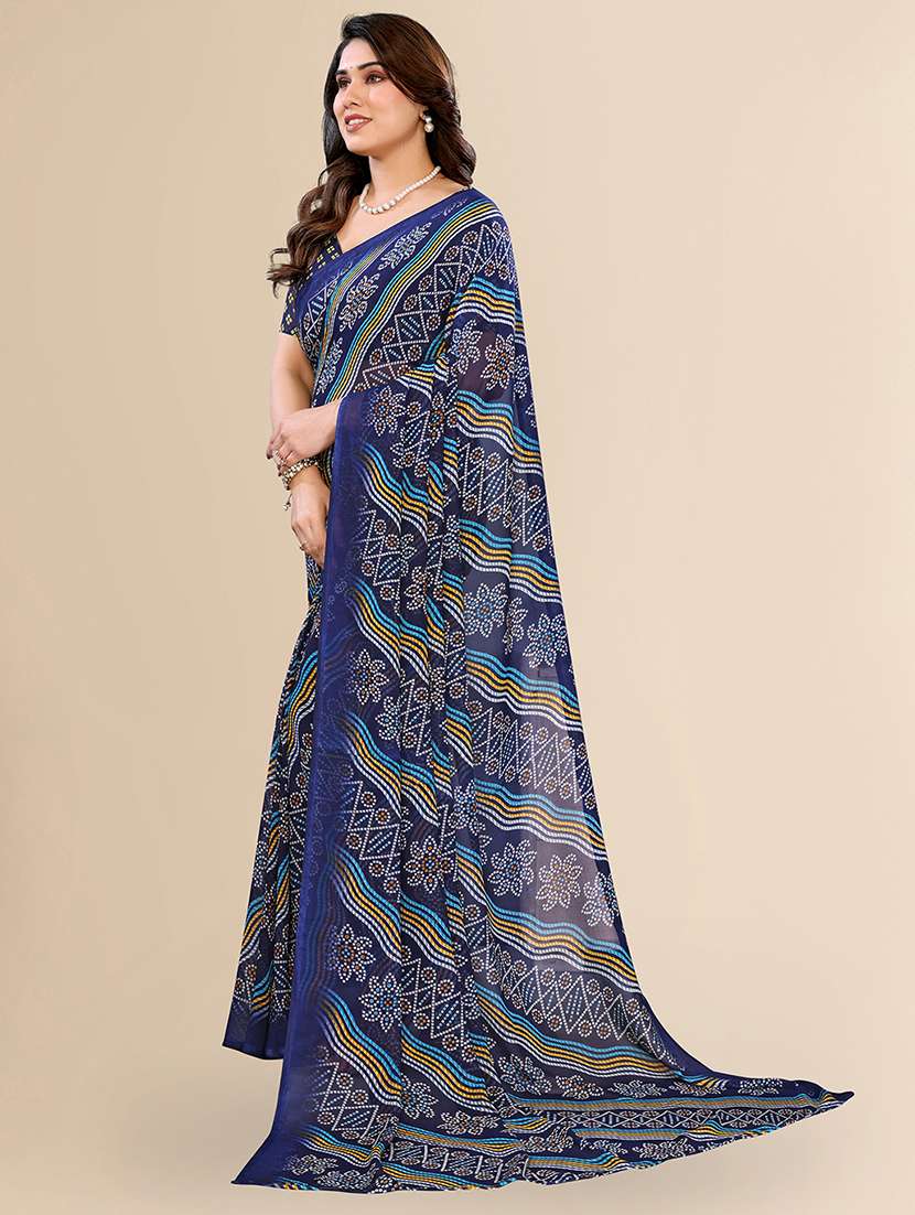 women printed casual wear saree with blouse - 22067672 - Standard Image - 1