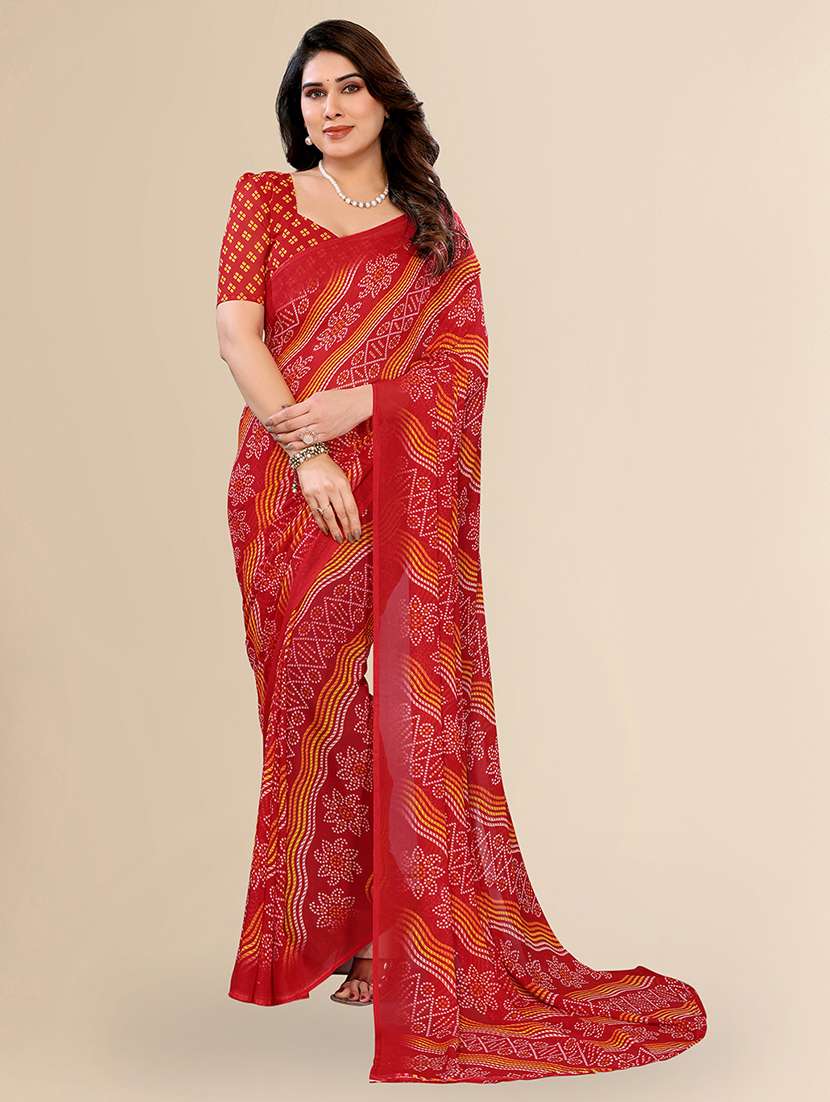 women printed casual wear saree with blouse - 22067675 - Zoom Image - 0
