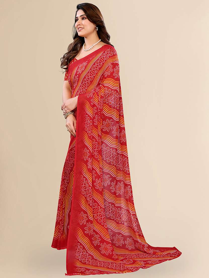 women printed casual wear saree with blouse - 22067675 - Standard Image - 1