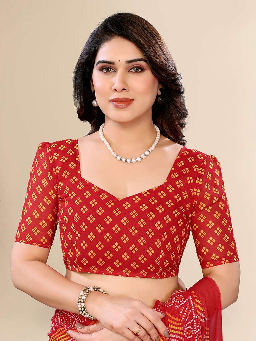 women printed casual wear saree with blouse - 22067675 - Standard Image - 4