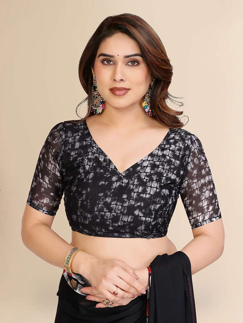 women printed casual wear saree with blouse - 22067691 -  Standard Image - 4