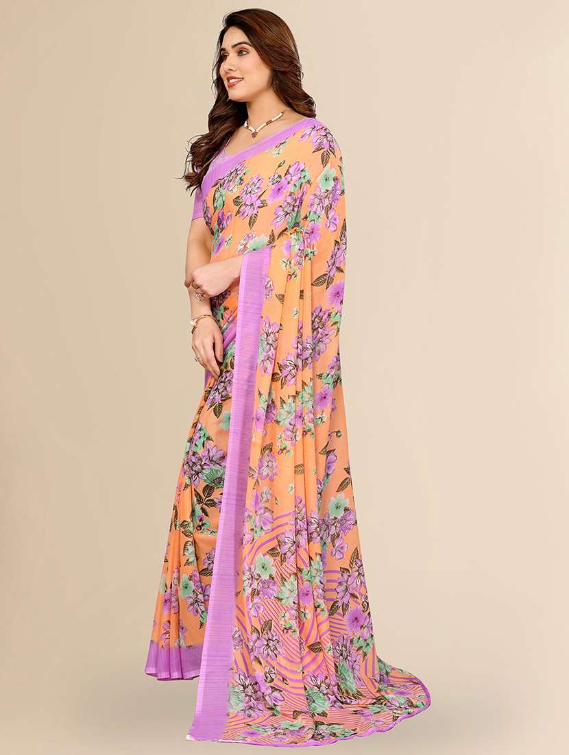 women printed casual wear saree with blouse - 22067693 -  Standard Image - 1