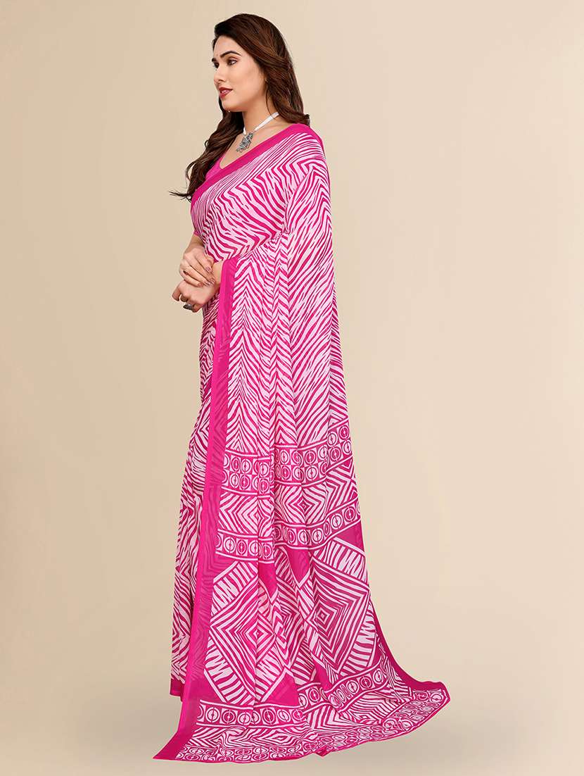women printed casual wear saree with blouse - 22067713 -  Standard Image - 1